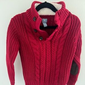 Red pullover chunky cardigan